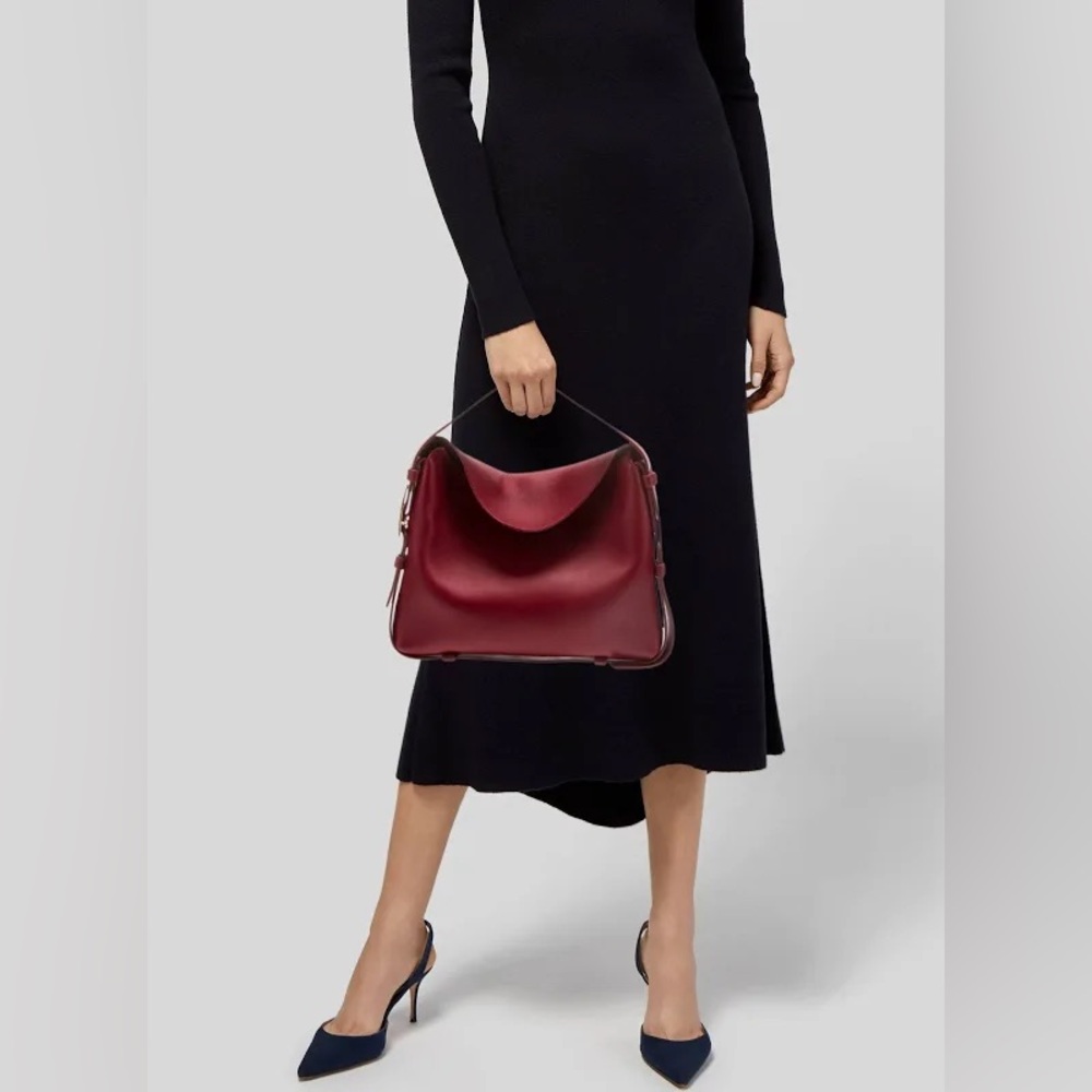 Bottega Veneta Authentic Small Cradle Leather Shoulder Handbag Dark Red NWT - Picture 5 of 13